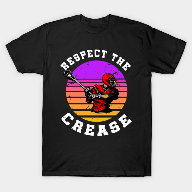 Respect The Crease Lacrosse Retro T-Shirt by NatalitaJK